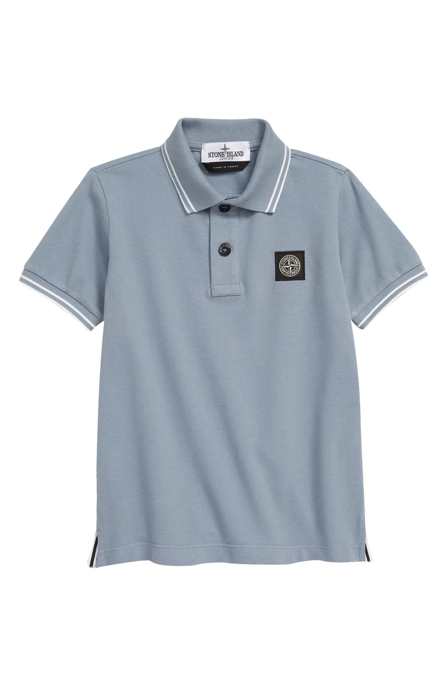 Stone Island Kids' Logo Patch Stretch Cotton Piqué Polo | Nordstrom | Nordstrom