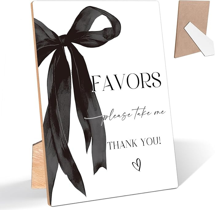 Black Bow Theme Favors Please Take One Sign, Bridal Shower Decorations, Favors Please Take One Wo... | Amazon (US)