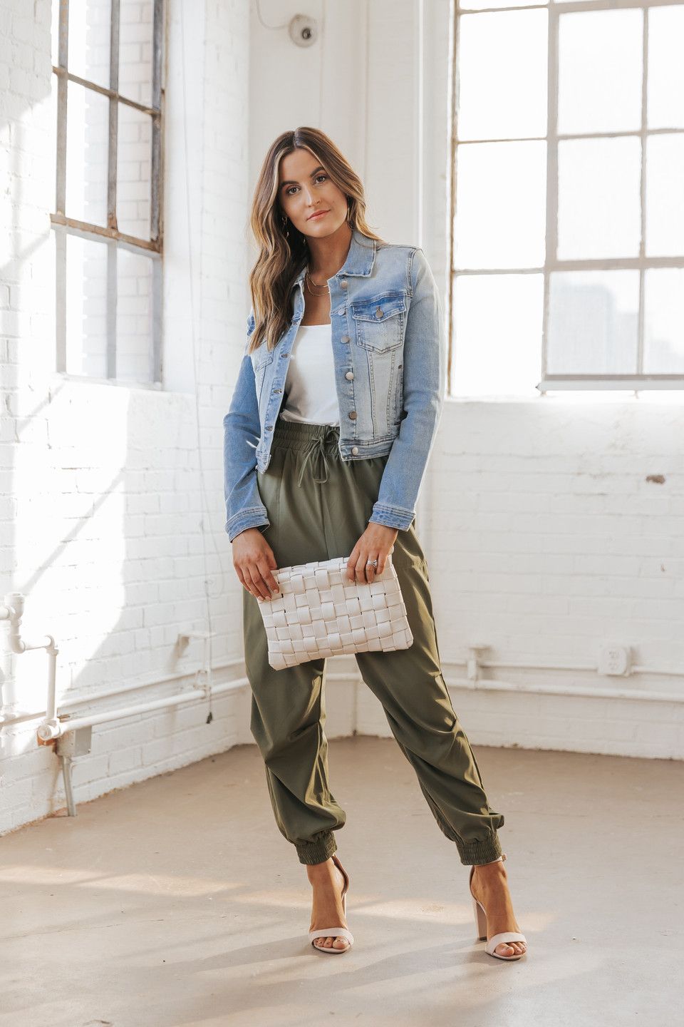 Olive Stretch Pleated Knee Joggers | Magnolia Boutique