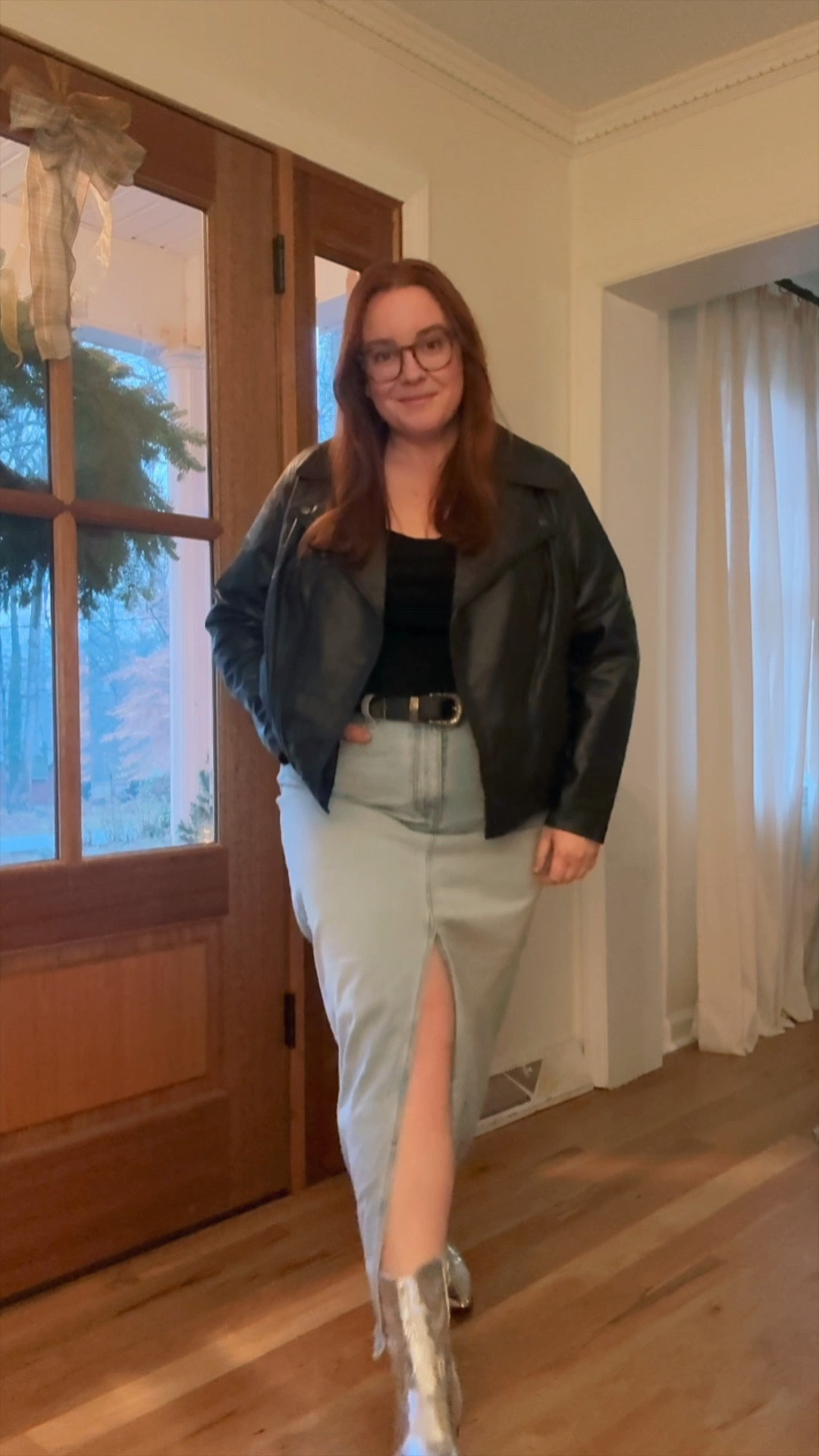 Girls night fit check before I left for dinner! This would also be great for date night. Wearing size 15 in the skirt and 1x in the jacket. 

#LTKShoeCrush #LTKSaleAlert #LTKPlusSize