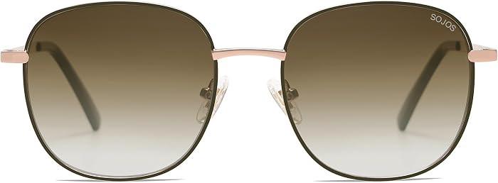 SOJOS Classic Trendy Square Sunglasses for Women Men Cute Big Frame Gold Shades SJ1137 | Amazon (US)