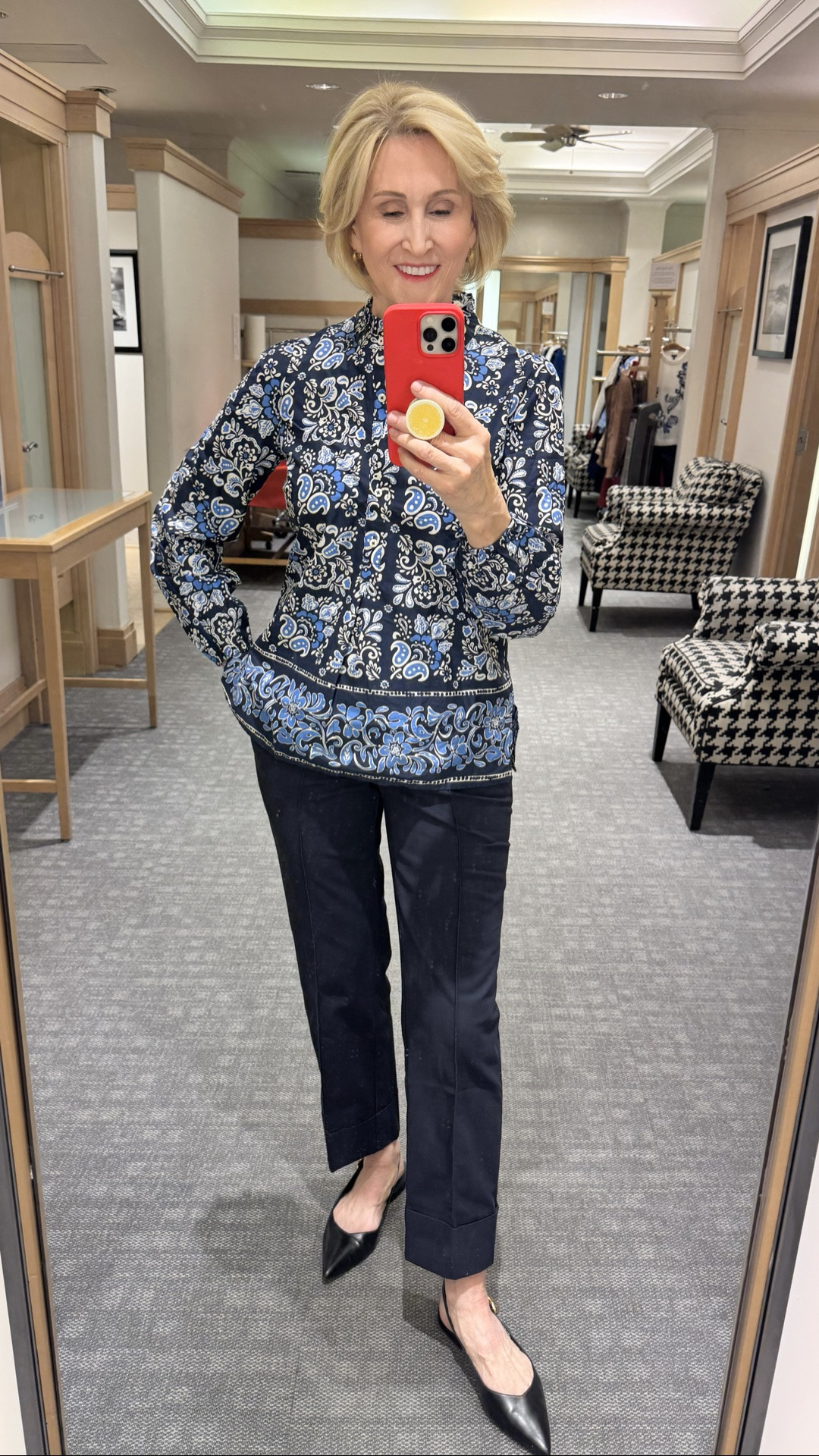 A patterned collared shirt, cotton twill pants, and flat slingbacks from Talbots — such an easy “put-together without trying too hard” kind of outfit. 🤍

So many women over 50 tell me they struggle with looking polished in everyday wear without sacrificing comfort. Personally, I love how this look gets the balance just right: crisp, tailored pants, a bit of personality in the print, and comfy-chic shoes you can wear all day.

#LTKSeasonal #LTKOver40 #LTKootd