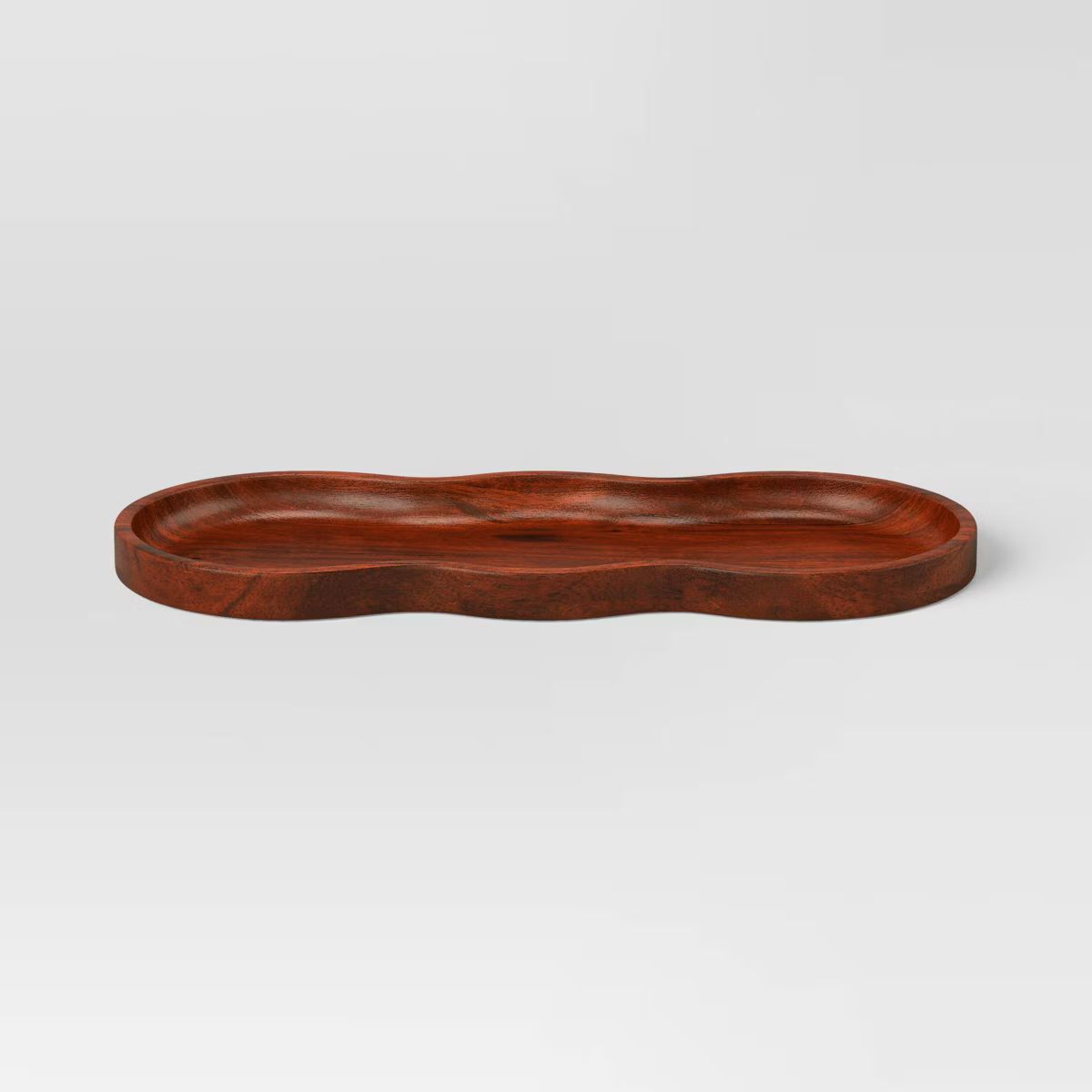 8"x18" Organic Form Wood Decorative Tray Brown - Threshold™ | Target