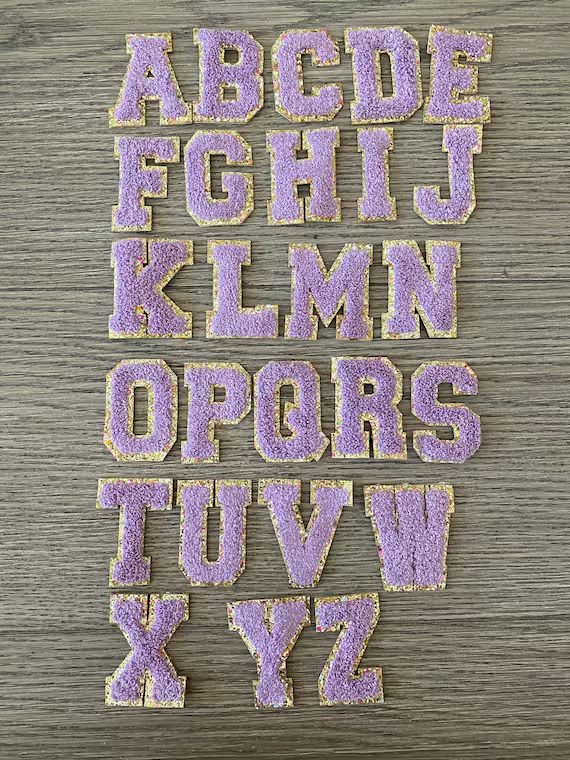 ADHESIVE chenille letter patch set A-Z | Etsy | Etsy (US)