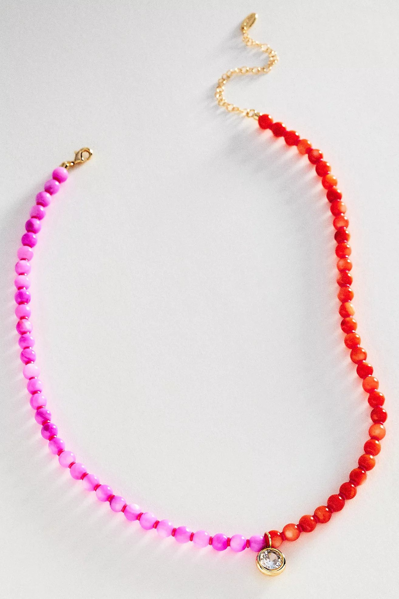 Colorblock Beaded Pendant Necklace | Anthropologie (US)