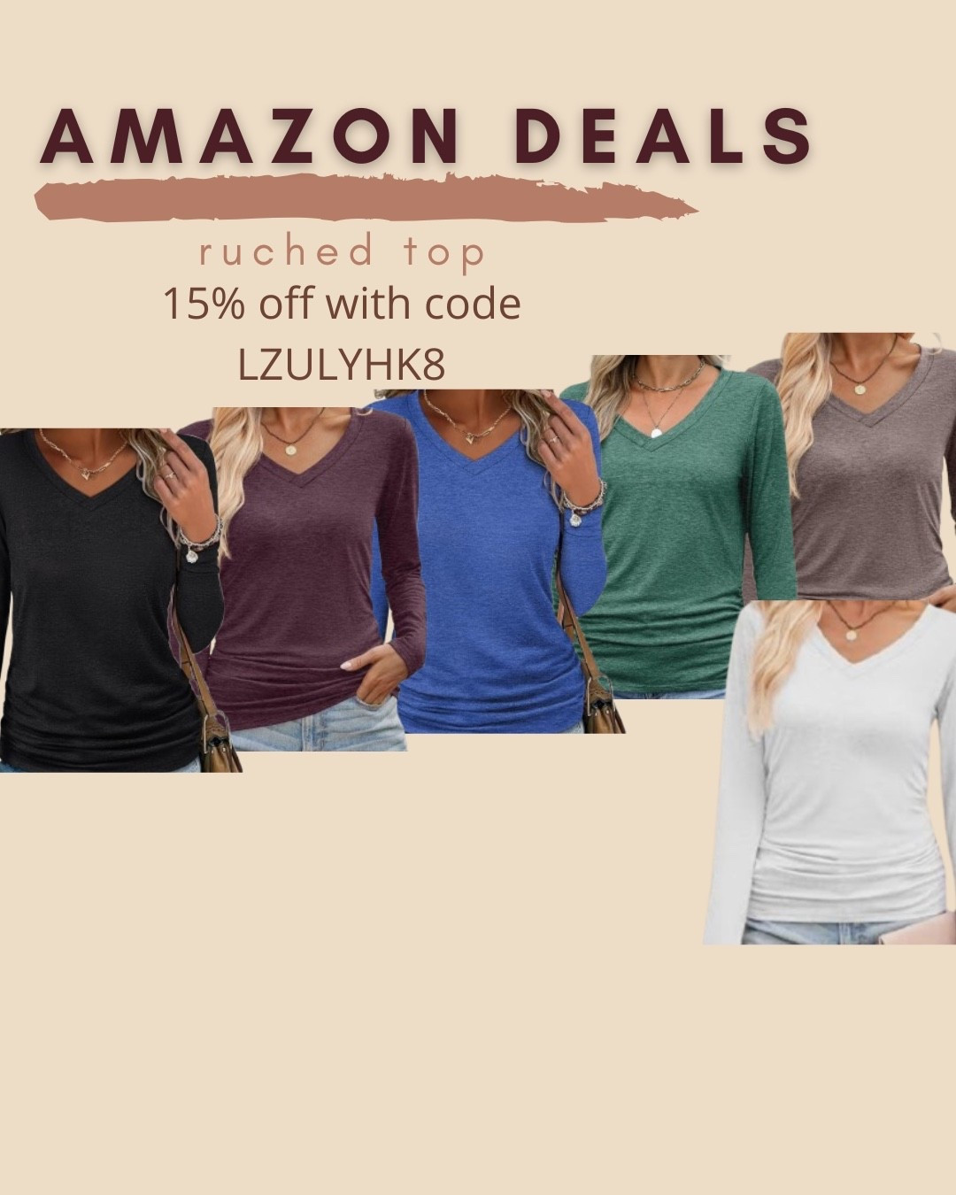 $9 ends 7/27
Amazon fashion
Amazon deals
Ruched top
Long sleeve top

#LTKSaleAlert