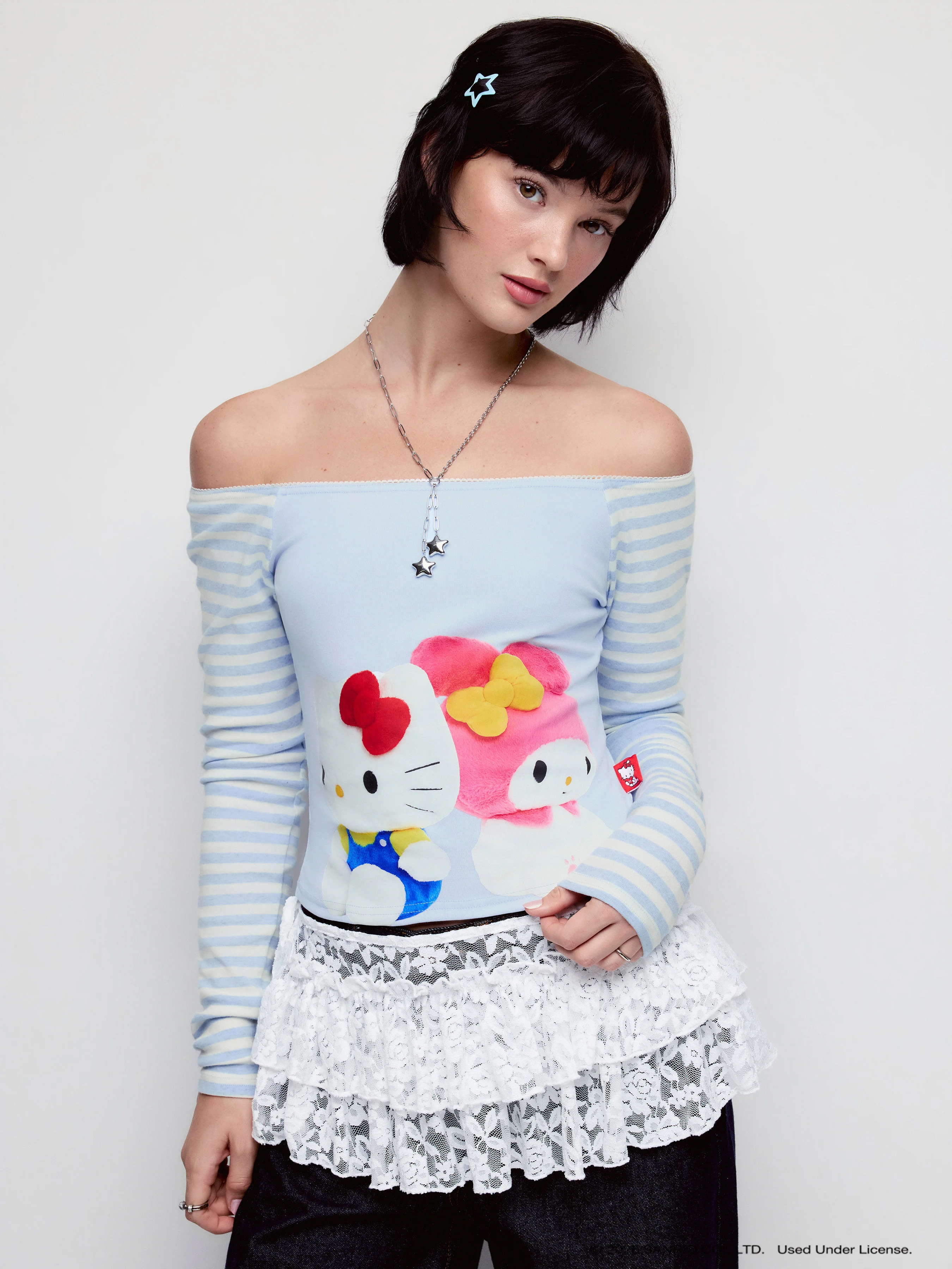 Knit Fabric In Dreams Off-Shoulder Cotton Blend Top For Daily Casual Date | Cider