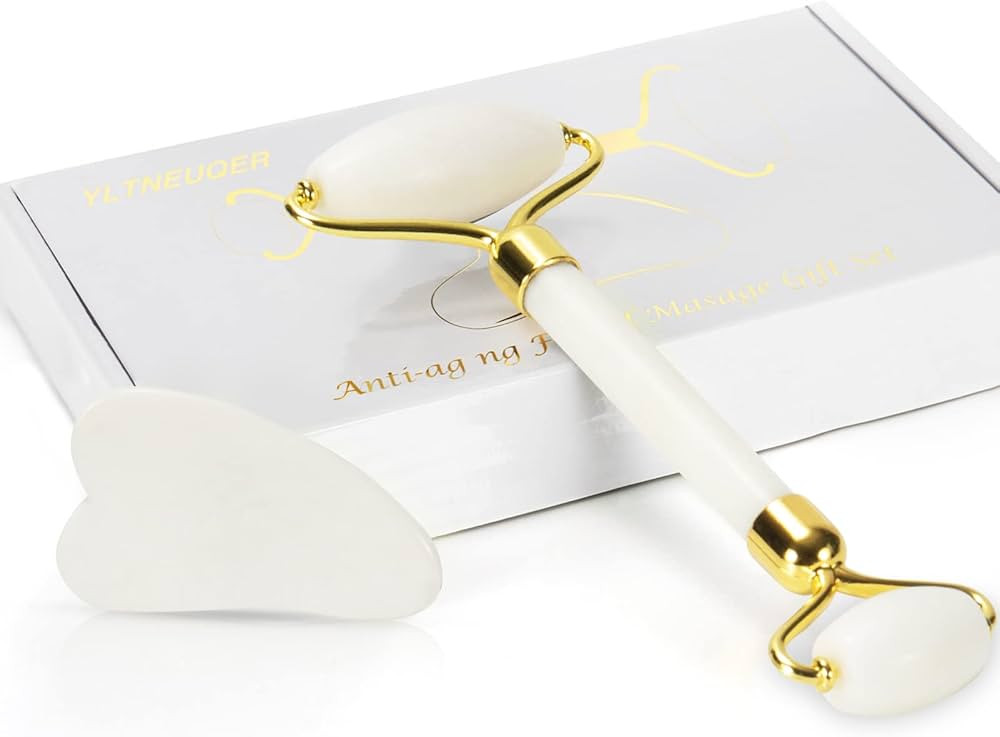 YLTNEUQER Jade Roller Gua Sha Set - Skin Care Set, Natural Beauty Skin Care Tools, Face Roller Ma... | Amazon (US)