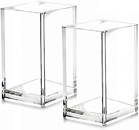 2 Pack Clear Acrylic Pencil Pen Holder Cup,Desk Accessories Holder,Makeup Brush Storage Organizer... | Amazon (US)