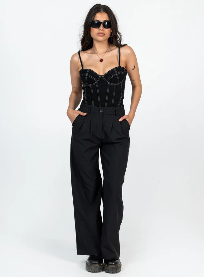 Archer Pants Black Petite | Princess Polly US