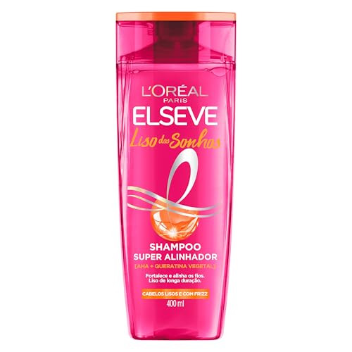 L'Oréal Paris Elseve Liso dos Sonhos Shampoo Super Alinhador, com Queratina Vegetal e AHA, Alinhamento Capilar em Casa, Controle de Frizz e Liso de Longa Duração, 400ml | Amazon (BR)