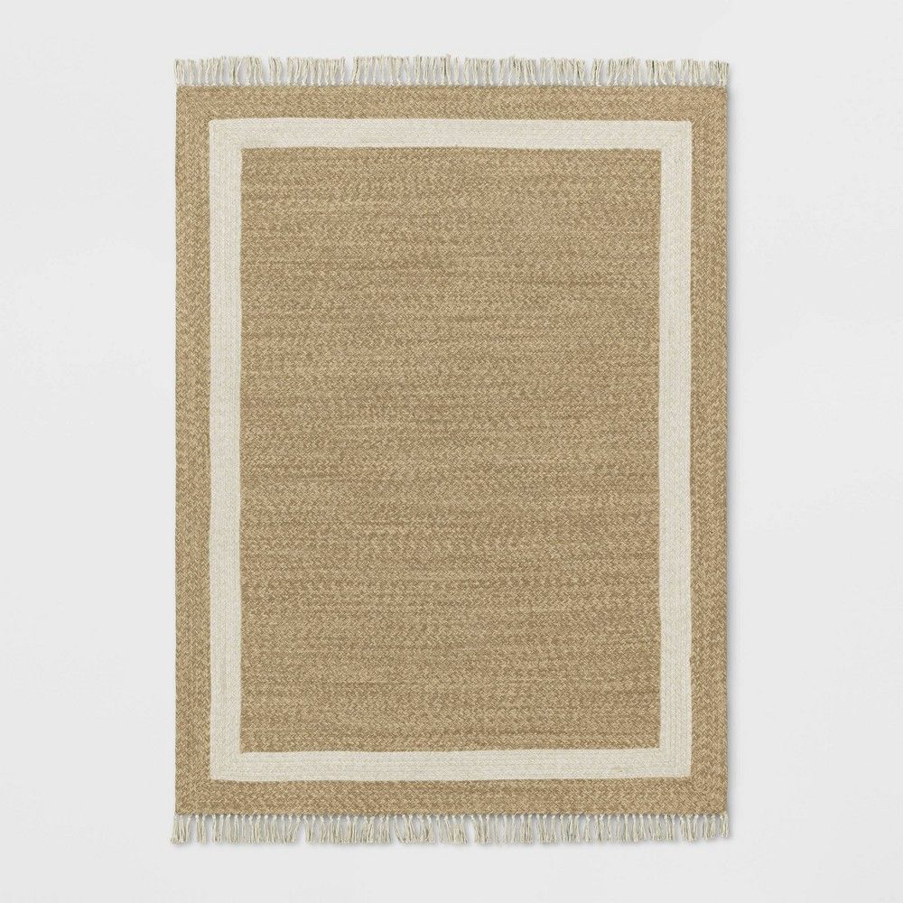 5' x 7'' Braided Outdoor Rug with Fringe Neutral/Ivory - Threshold designed with Studio McGee | Target