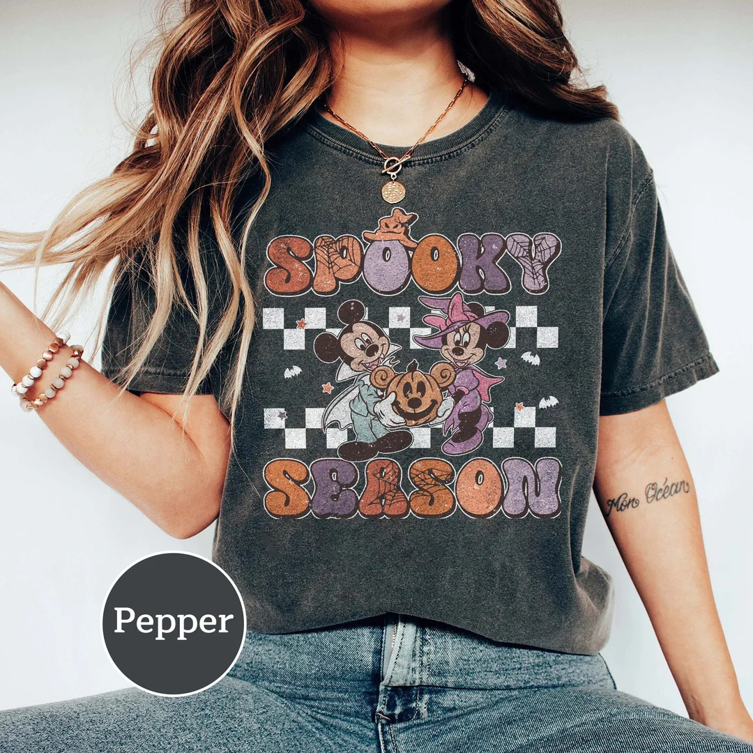 Vintage Mickey Minne Halloween Shirts Spooky Season T-shirt - Etsy | Etsy (US)