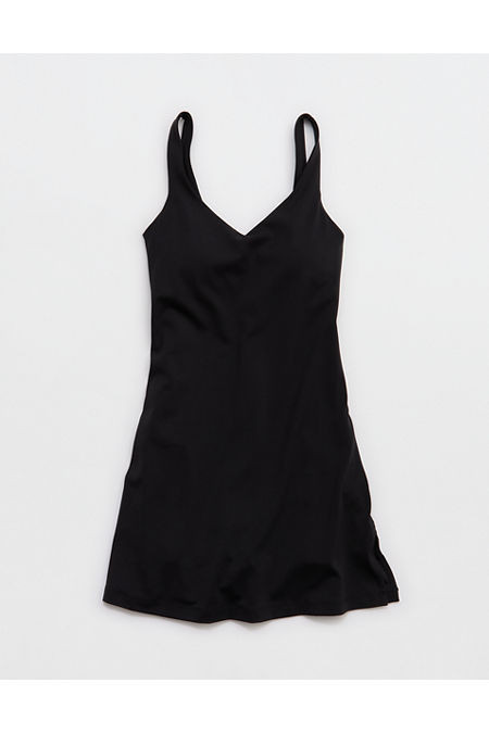 OFFLINE By Aerie Real Me Low Key Mini Dress Women's True Black XXS | Aerie
