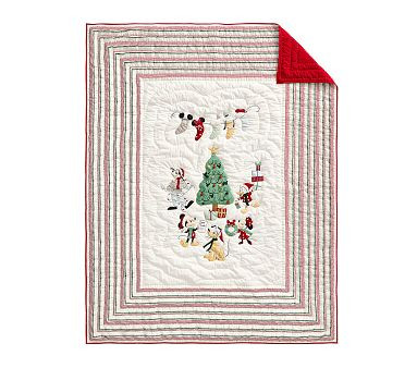Disney Mickey Mouse and Friends Holiday Quilt & Shams | Pottery Barn Kids