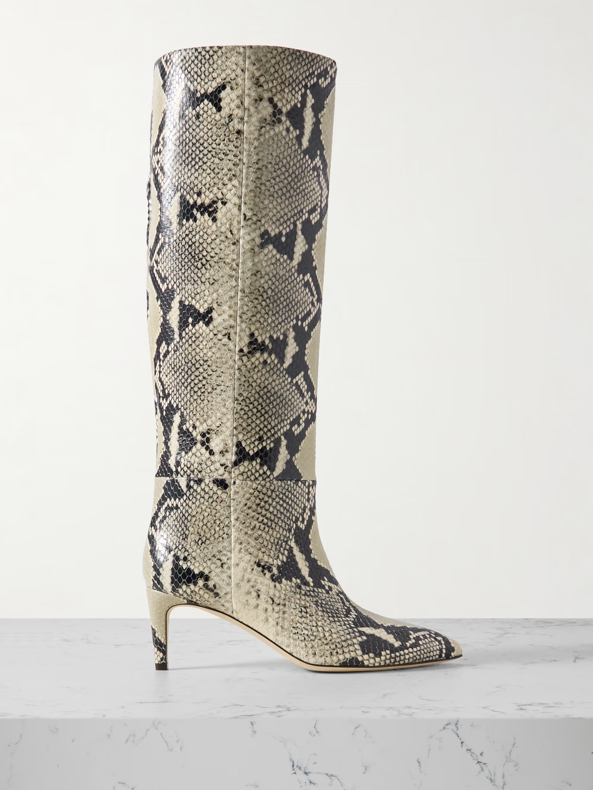Stiletto snake-effect leather knee boots | NET-A-PORTER (US)