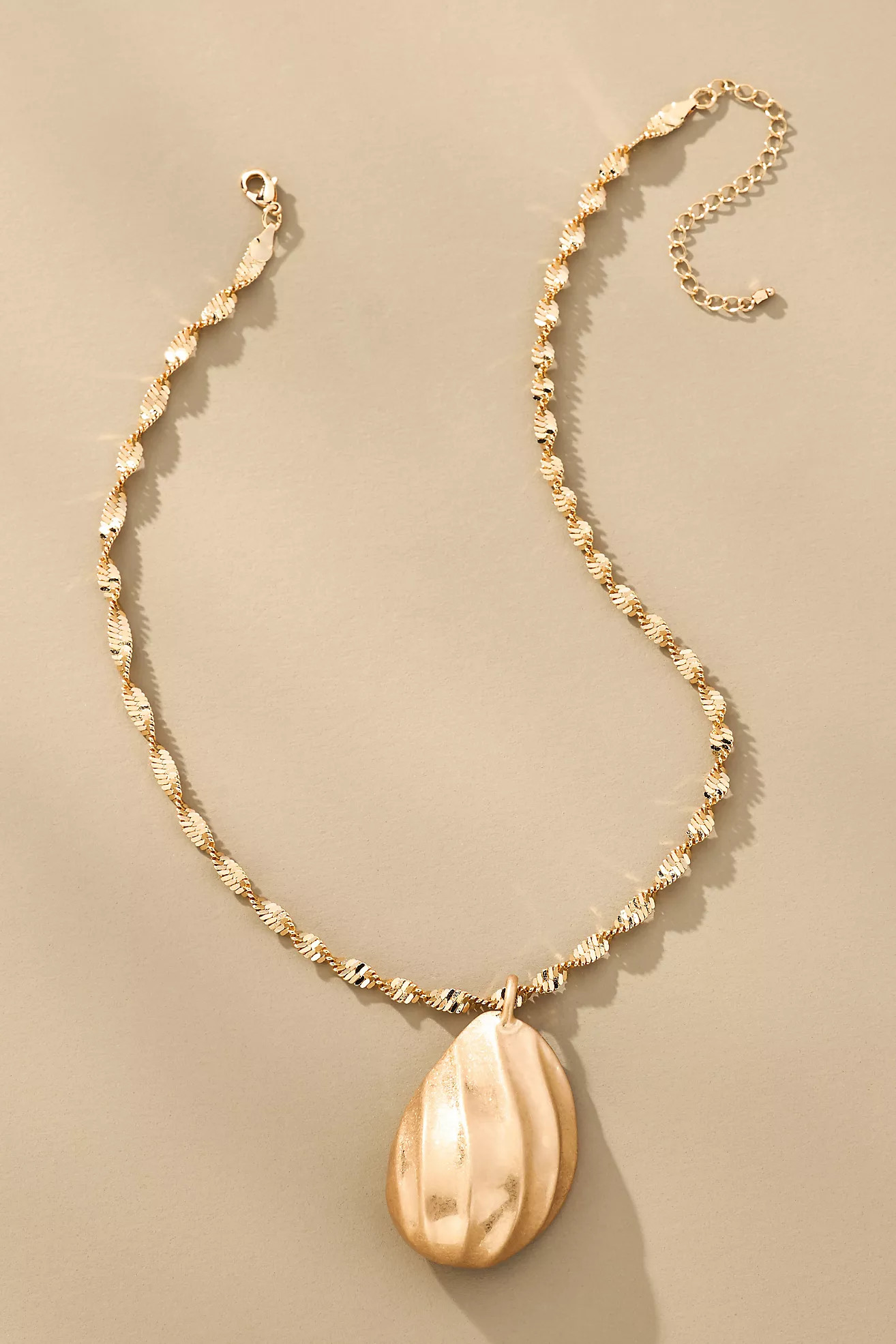 Textured Metal Pendant Necklace | Anthropologie (US)