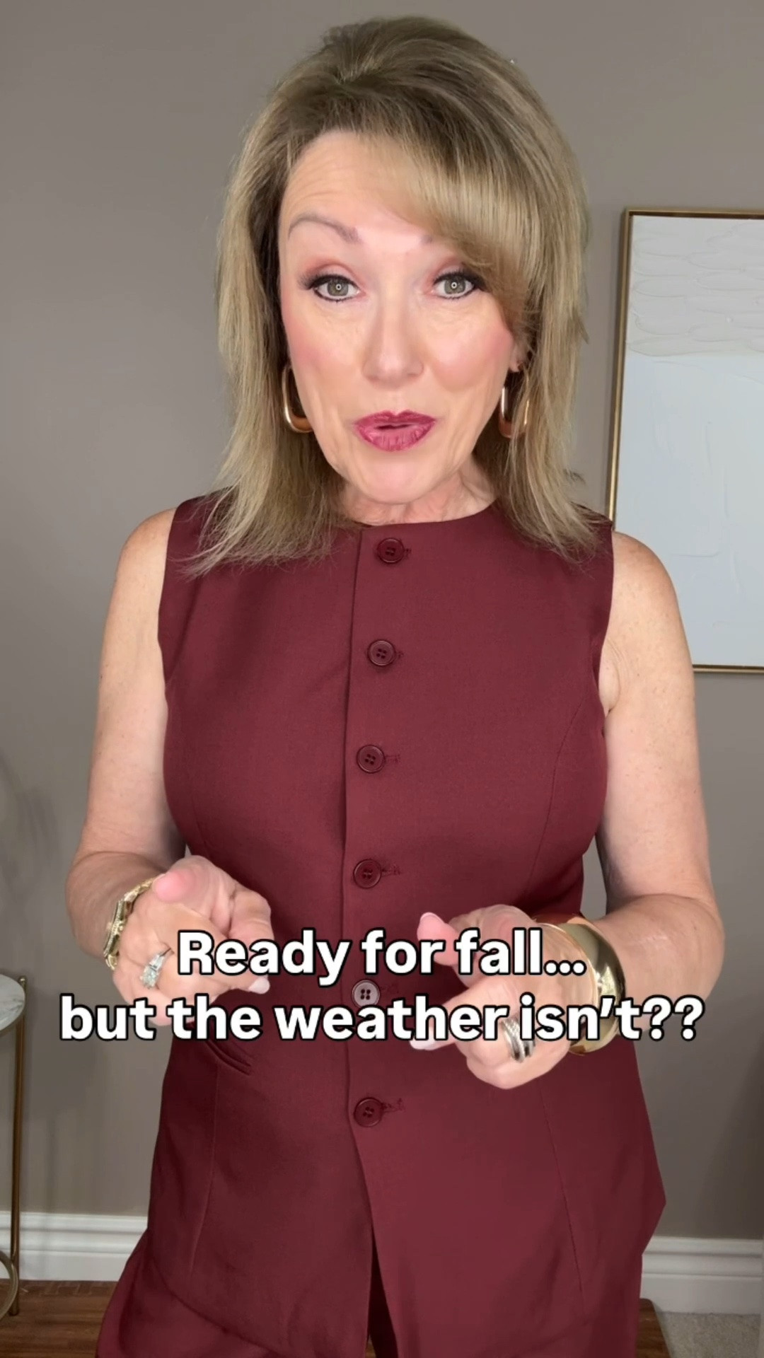 Burgundy might be one of the easiest ways to start dressing for fall when the weather hasn’t caught up yet. 

And I love that changing just one layer can take the same outfit from now straight through winter.

It may be September, but summer will be hanging around a little bit longer!

#LTKootd #LTKSeasonal #LTKOver40