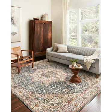 Loloi II Skye Oriental Denim / Brick Area Rug - Walmart.com | Walmart (US)