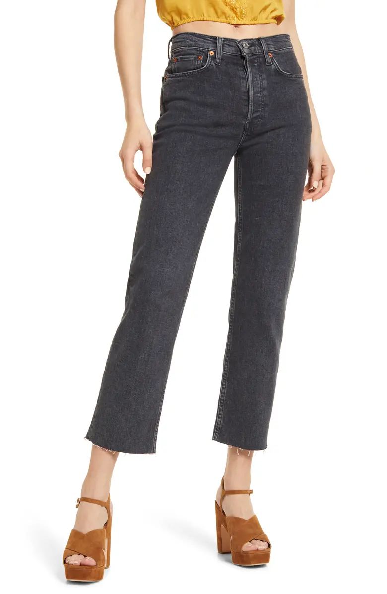 Re/Done '70s High Waist Raw Hem Stovepipe Jeans | Nordstrom | Nordstrom