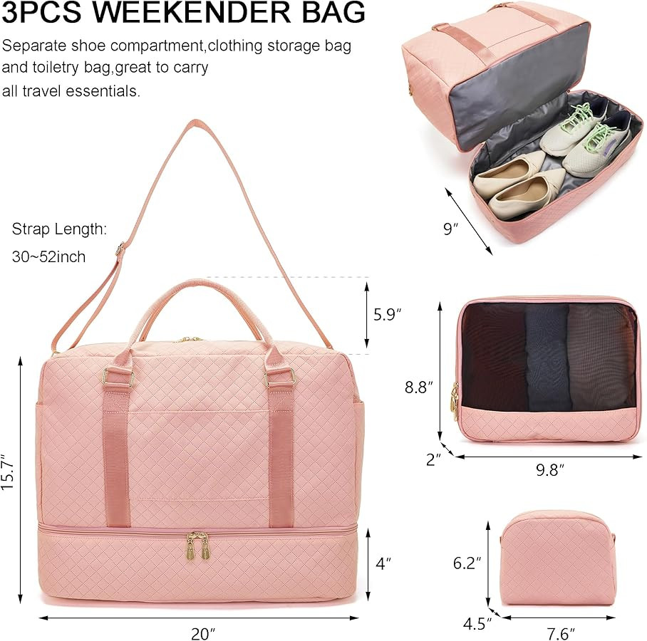 Travel Duffle Bag for Women Carry on Bags Overnight Weekender Bags Toiletry Hospital Gym Bag with... | Amazon (US)