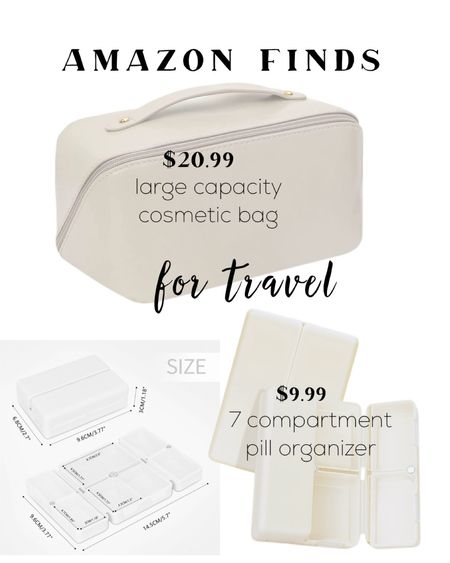 My latest travel finds from Amazon. Beautiful and functional. And inexpensive to boot. Color is white for both. 