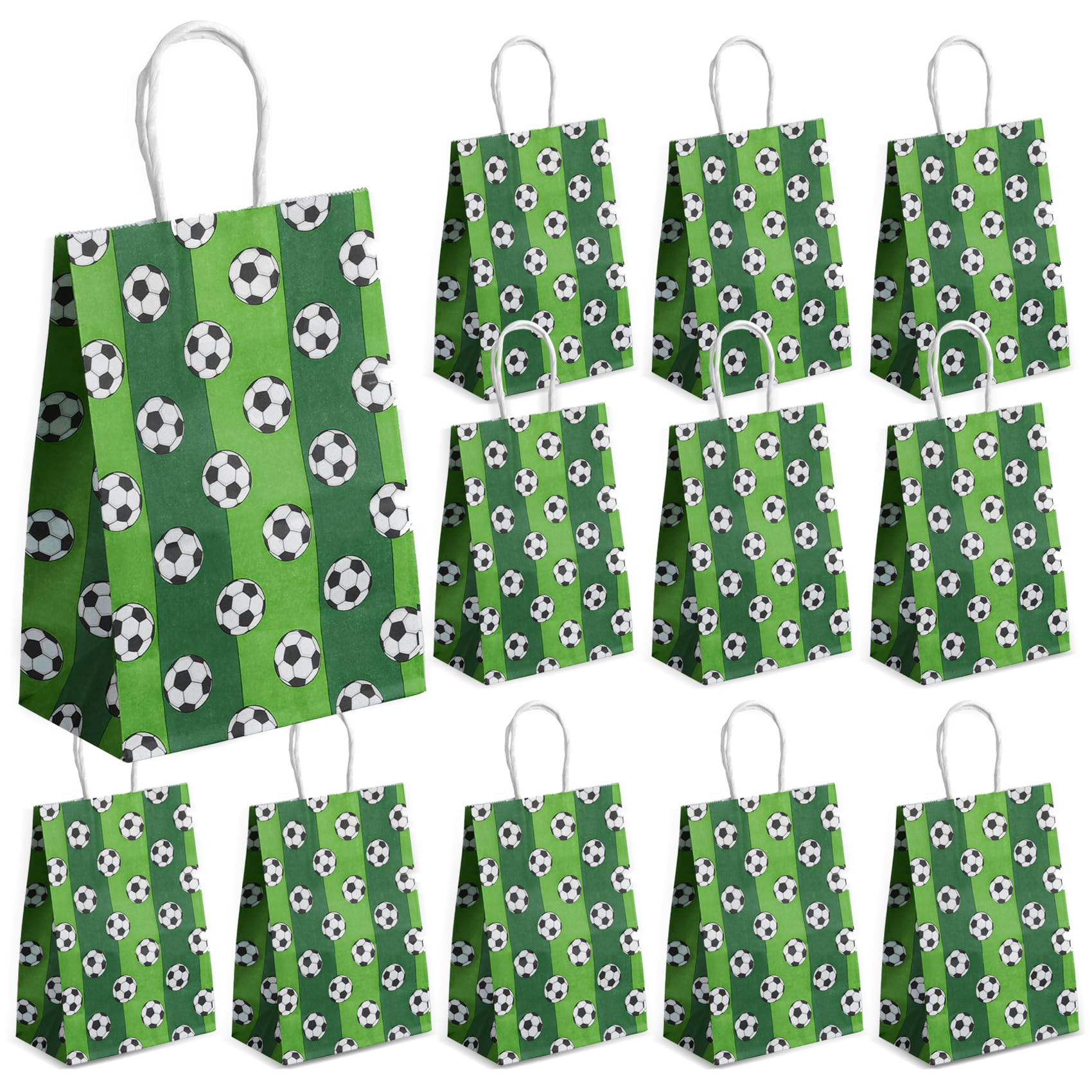 BoAn 12pcs Soccer Party Gifts Bags,with Handles Soccer Goodie Bags,Football Themed Party Bags,Soc... | Amazon (US)