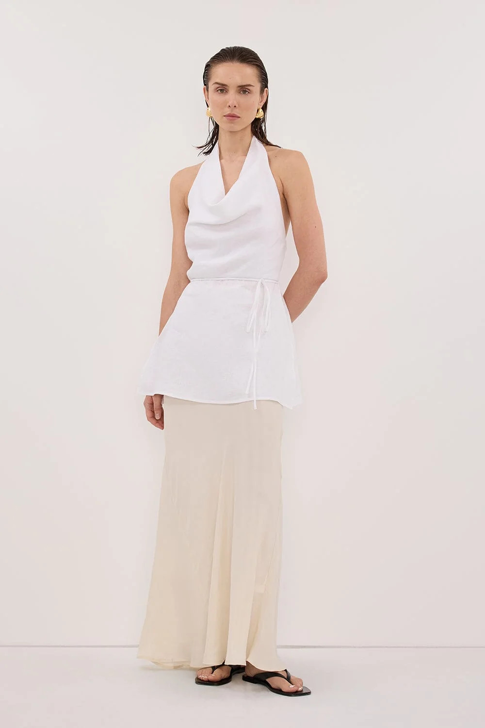 CONNIE SANDSTONE CUPRO MAXI SKIRT | DISSH