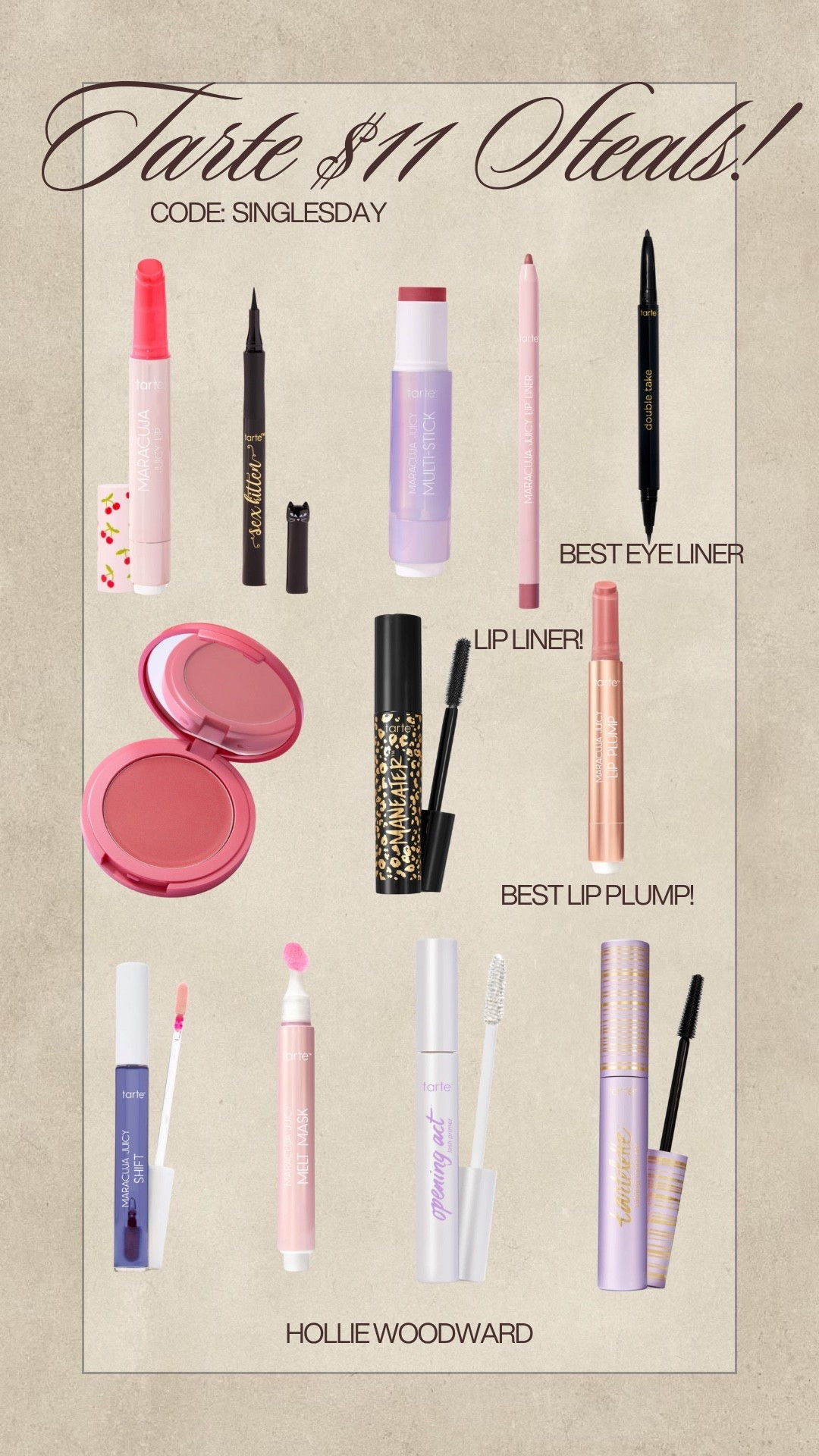 Tarte SINGLESDAY sale! $11 each for all of my favorites! USE CODE “SINGLESDAY”

@tartecosmetics #tartepartner 
#tarte #beauty #sale