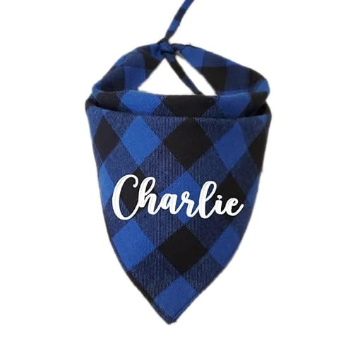 Plaid Bandana Personalized, Embroidered, Buffalo Plaid, Custom Pet Neckwear | Amazon (US)