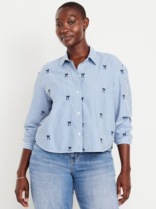 Cropped Button-Down Shirt | Old Navy (US)
