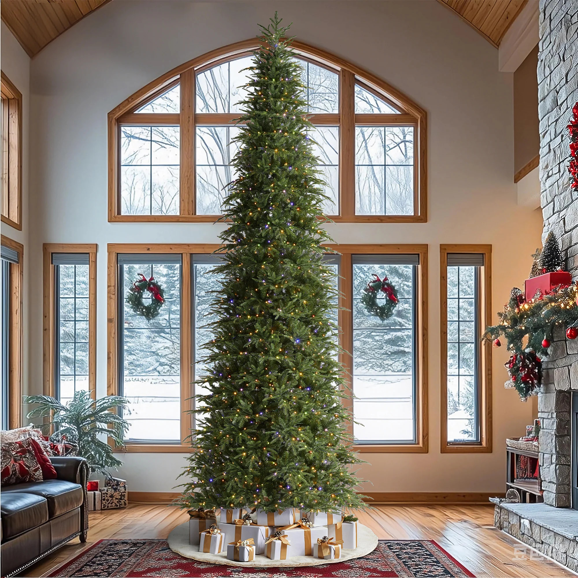 Leilonie Slim 15' Pre-Lit Fir Christmas Tree | AllModern