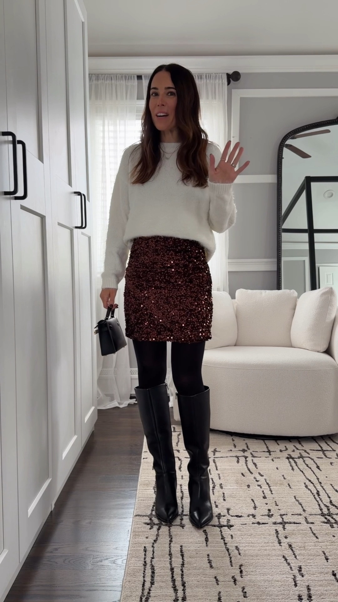 Cozy meets festive ✨ I love balancing a soft sweater with a sequin skirt for holiday parties. Add knee-high boots and you’re instantly dressed up but still comfortable. Such a fun, flattering combo.


#LTKHoliday #LTKSeasonal #LTKOver40