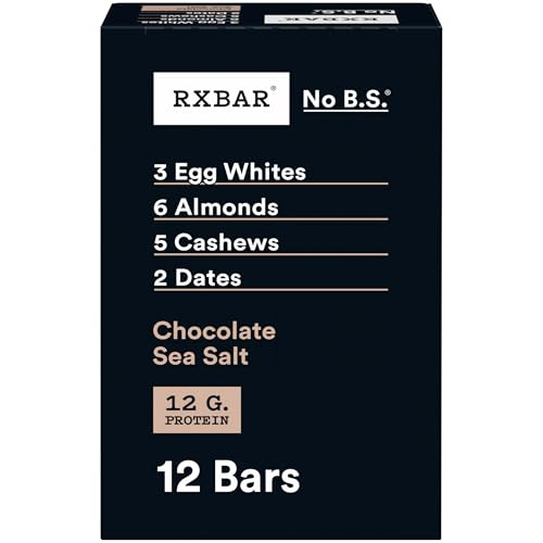 RXBAR Protein Bars, Protein Snack, Snack Bars, Chocolate Sea Salt, 22oz Box (12 Count) | Amazon (US)