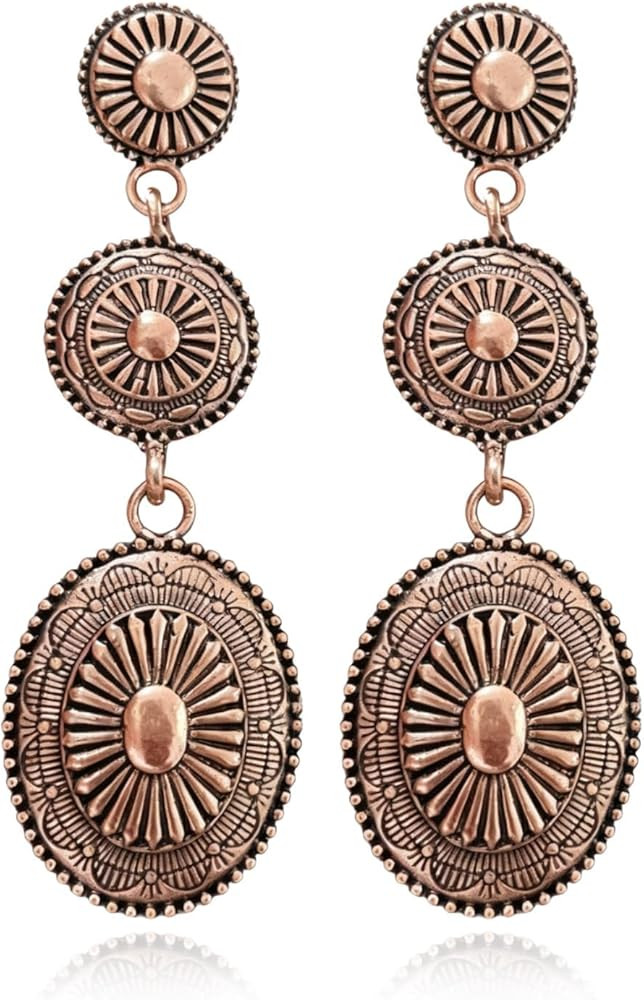 Western Earrings Jewelry for Women Gold/Silver Turquoise Earrings Vintage Concho Earings Country ... | Amazon (US)