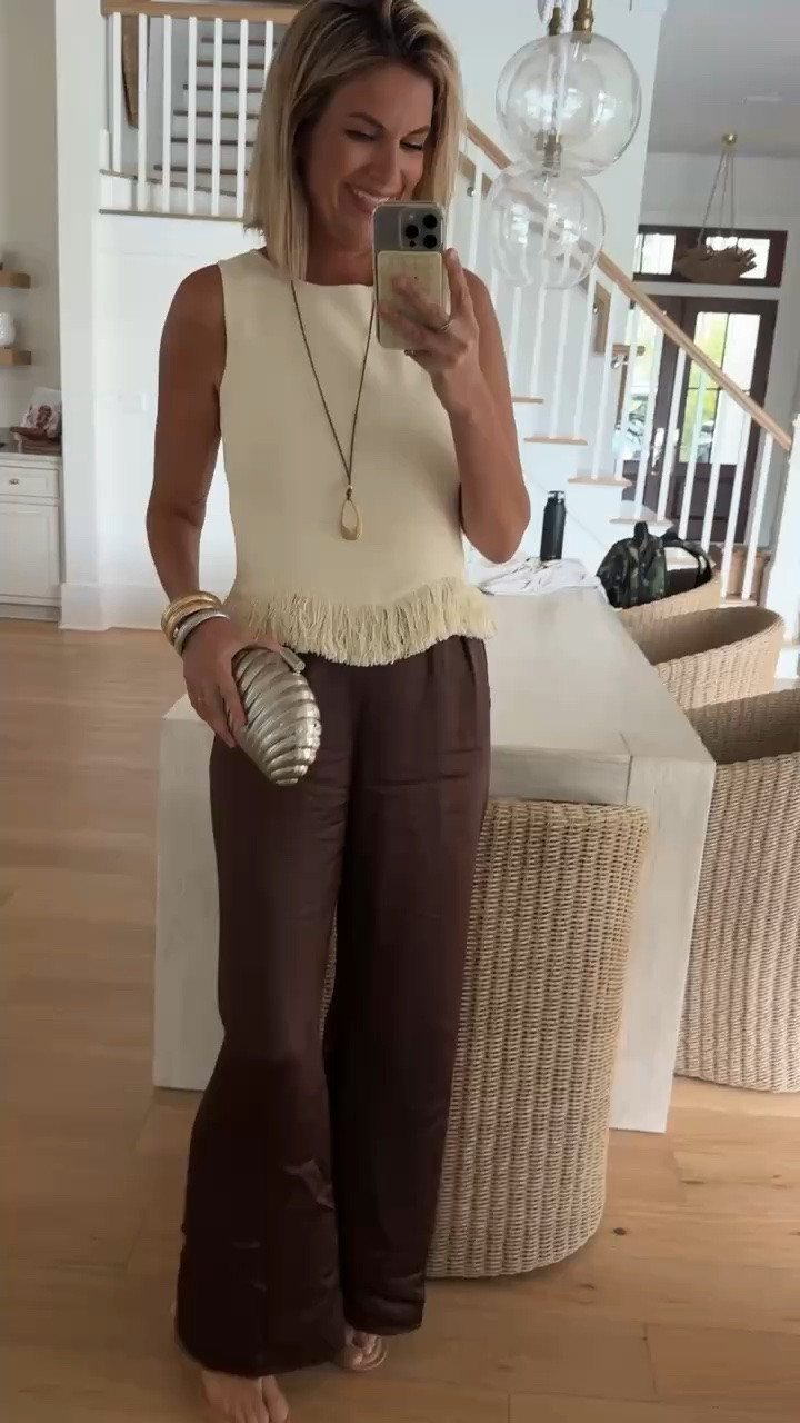 Fall date night outfit. I am 5’11” wearing small tall in the pants and small in the top. Use code PINTERESTING15 for a discount on the top.  The bracelet stack is on sale.

#LTKOver40 #LTKTall #LTKSaleAlert