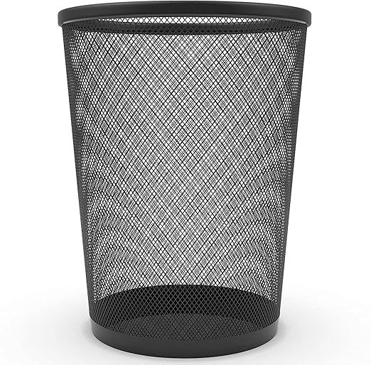 Mesh Wastebasket Black Metal Wire Garbage Trash Can for Office Home Bedroom Height 10.1" Width 10... | Amazon (US)