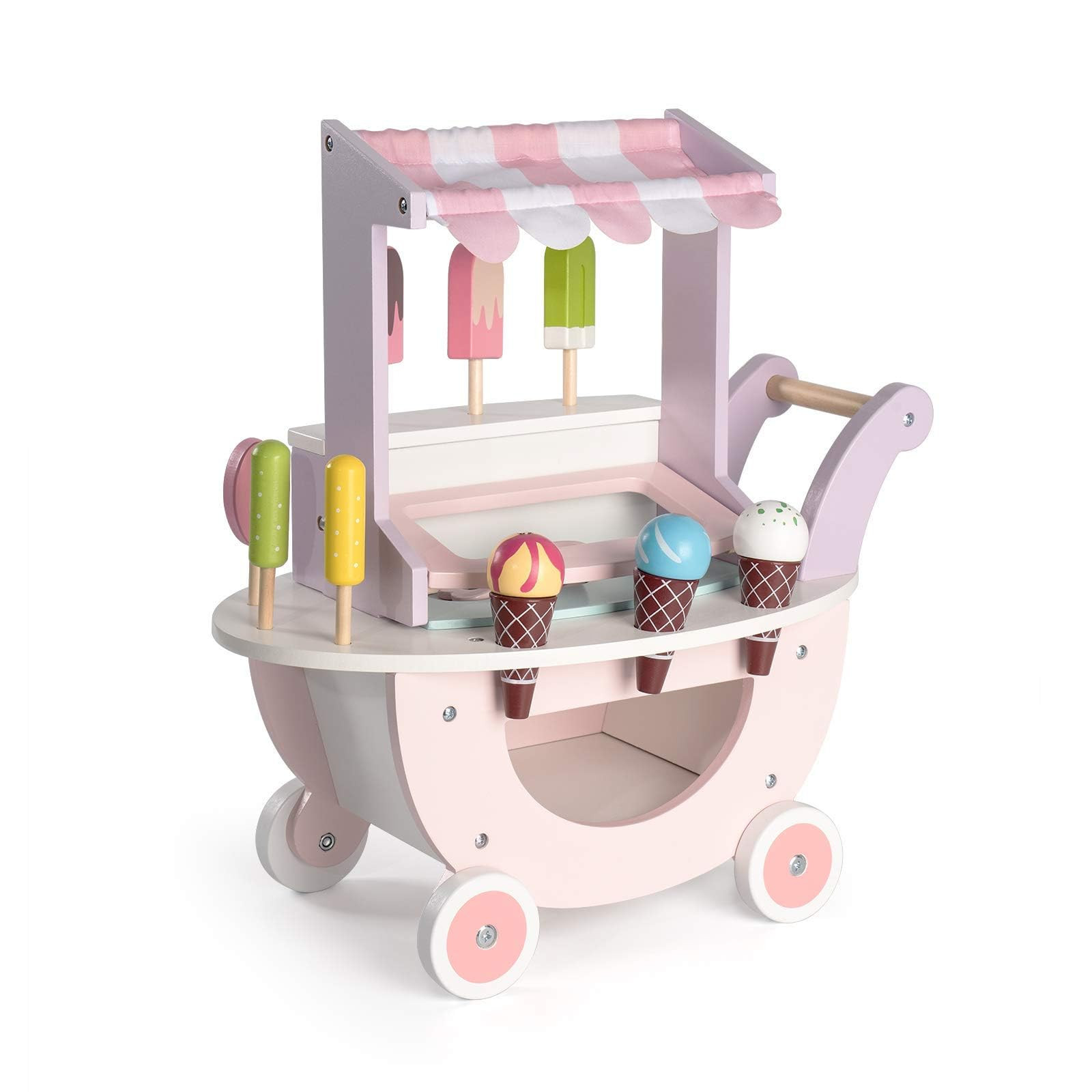 ROBUD Wooden Ice Cream Cart Toys for Kids, Toddlers Pretend Play Food Truck, Gift for Girls and B... | Amazon (US)
