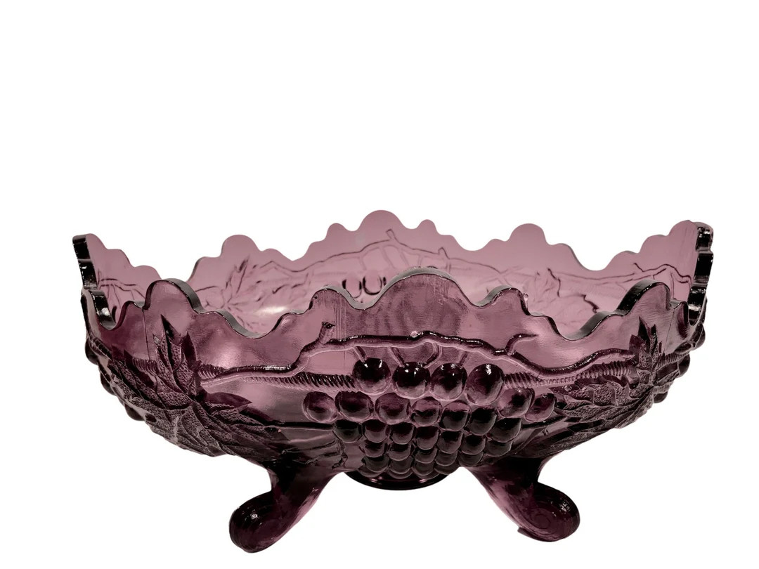 1970's Mosser Amethyst Purple Grape and Cable Bowl - Etsy | Etsy (US)