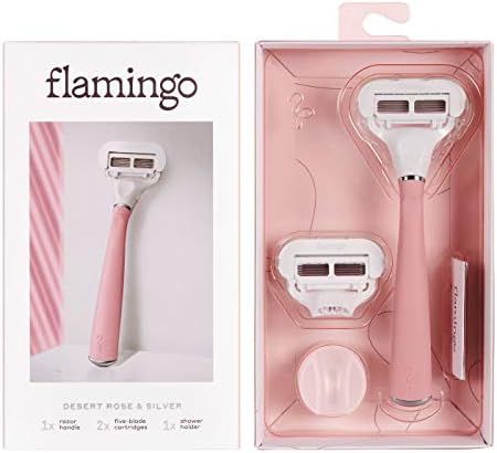 Flamingo Womens 5-blade Razor with Replacement Blade Cartridge - Desert Rose | Amazon (US)
