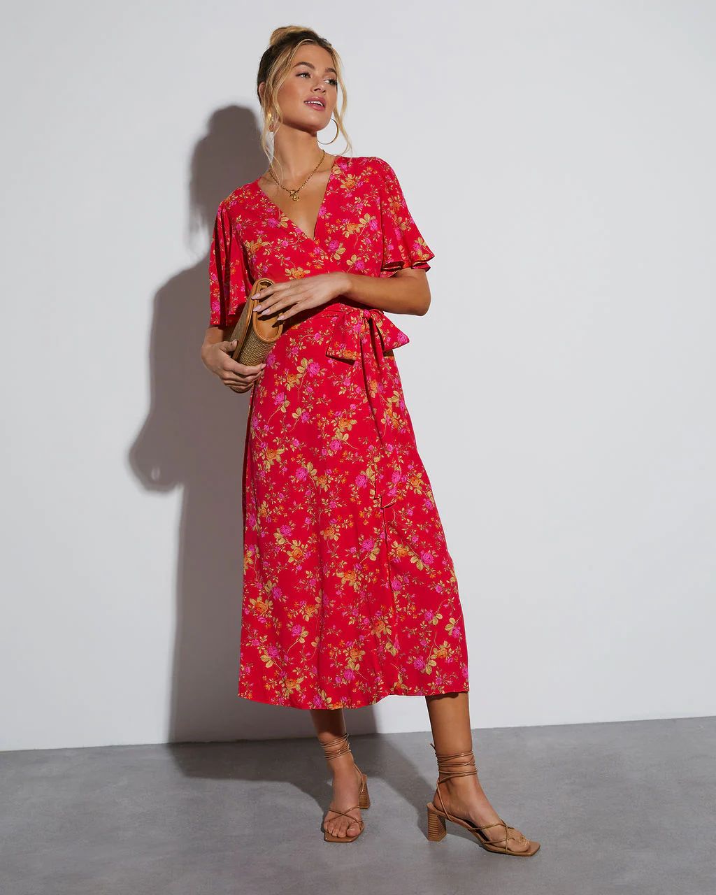 Spring Celebrations Floral Wrap Maxi Dress | VICI Collection