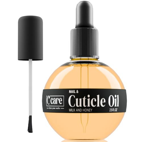 C CARE Cuticle Oil For Nails - Milk and Honey Nail Oil - Repairs Moisturizes and Strengthens Nails and Cuticles Overnight - Dropper & Brush included - Large 2.5 oz bottle | Amazon (US)
