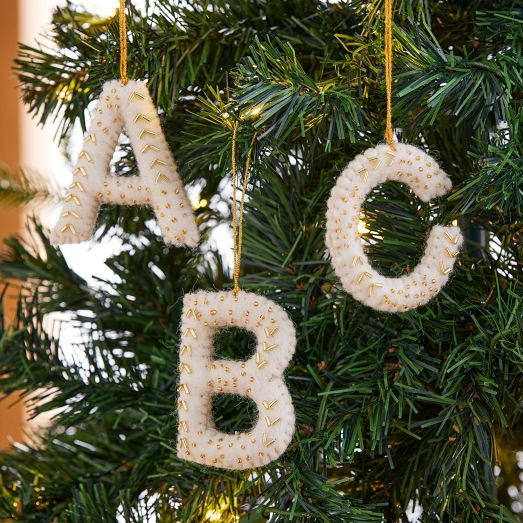 Felt Monogram Ornaments | West Elm (US)