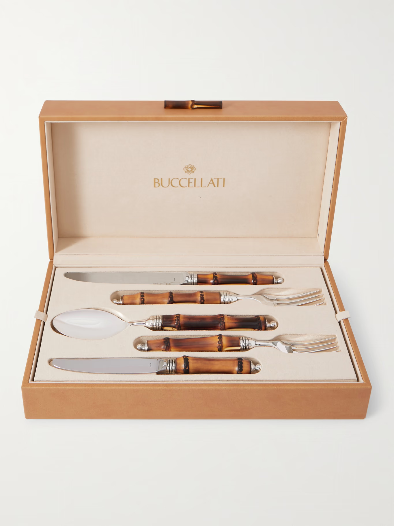 Tan Tahiti Sterling Silver and Bamboo Cutlery Set | BUCCELLATI | MR PORTER | Mr Porter (US & CA)