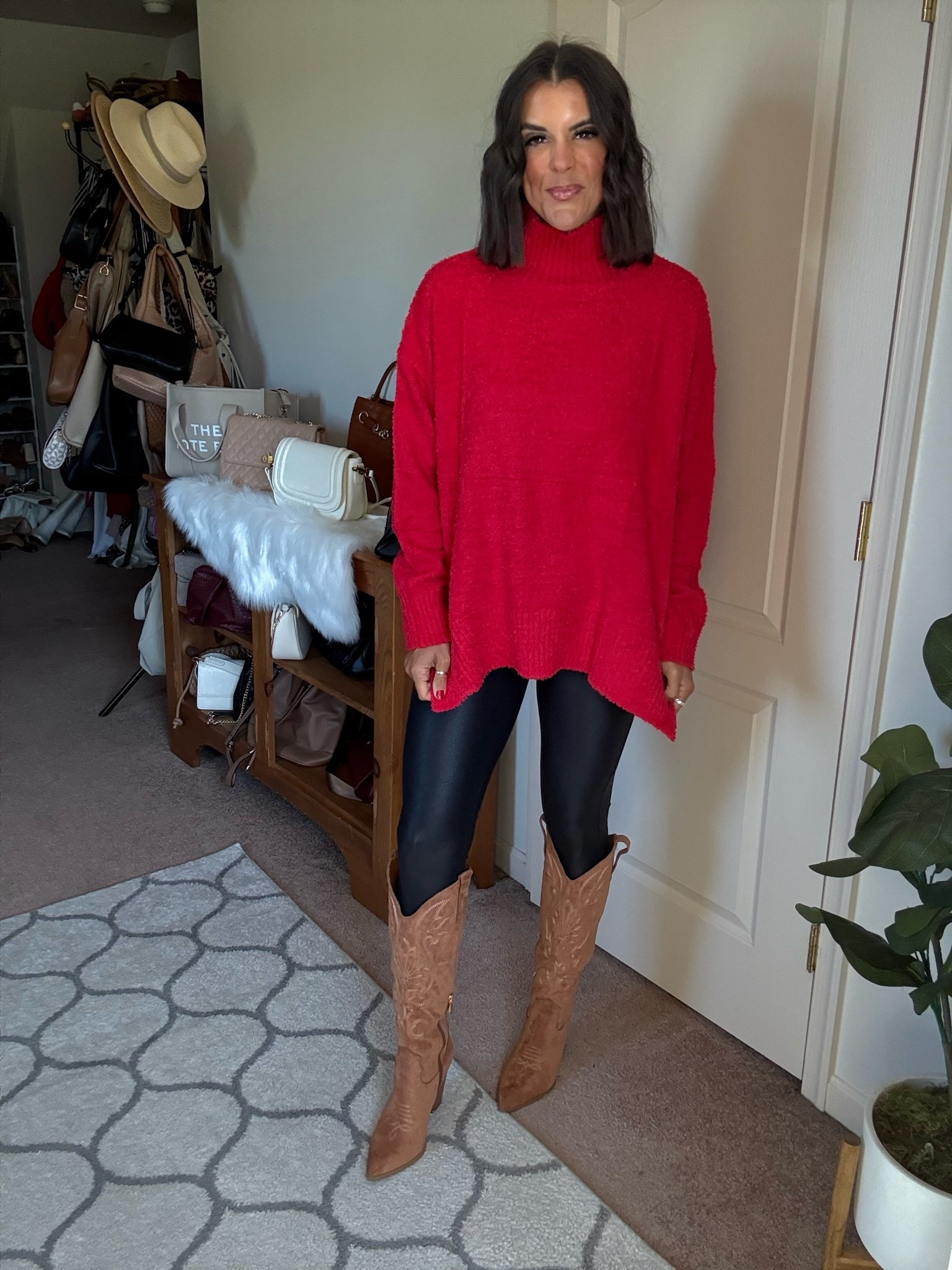 Size small in sweater size 2 in jeans
