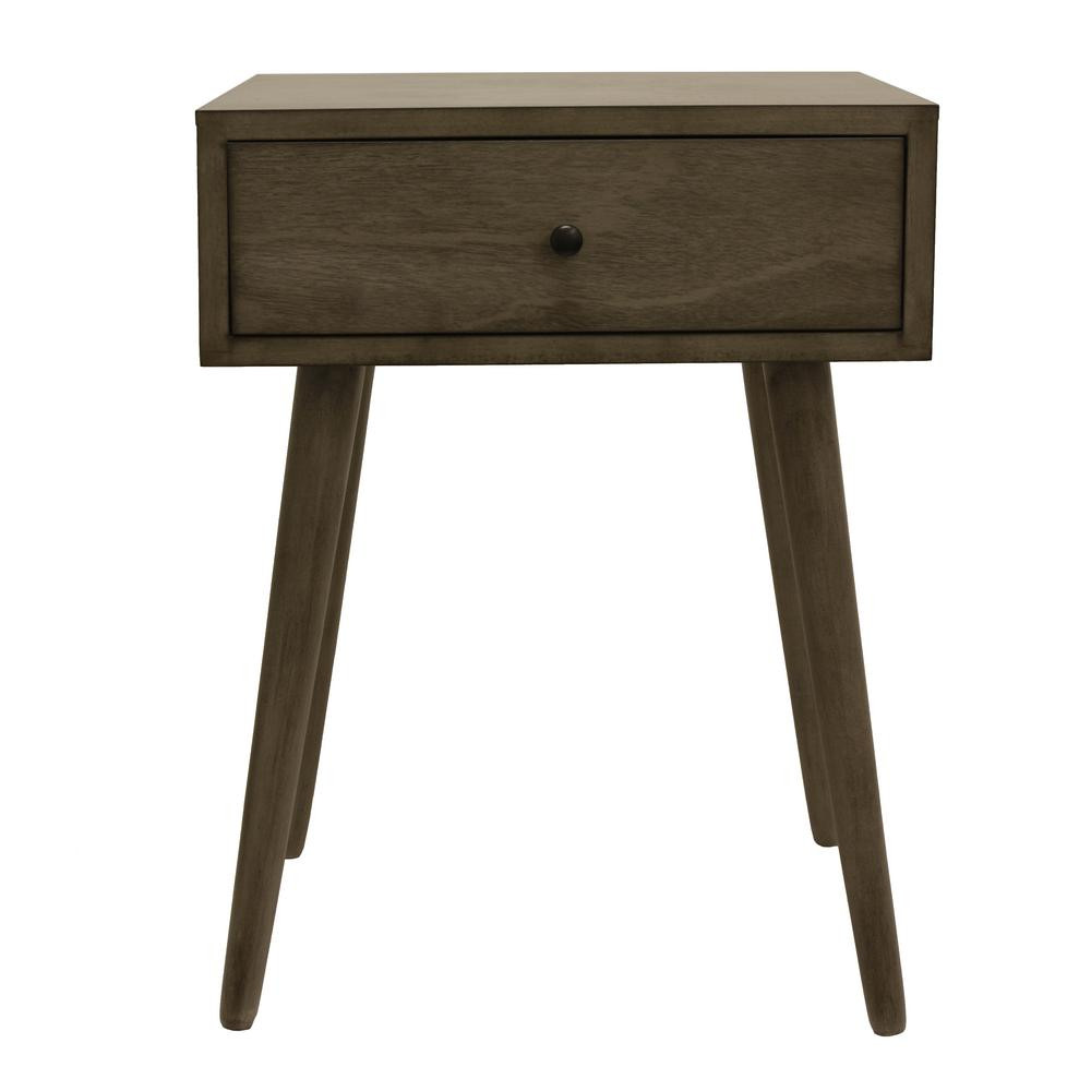 Decor Therapy Mid Century Modern Restoration Gray Side Table, Resotration gray | The Home Depot