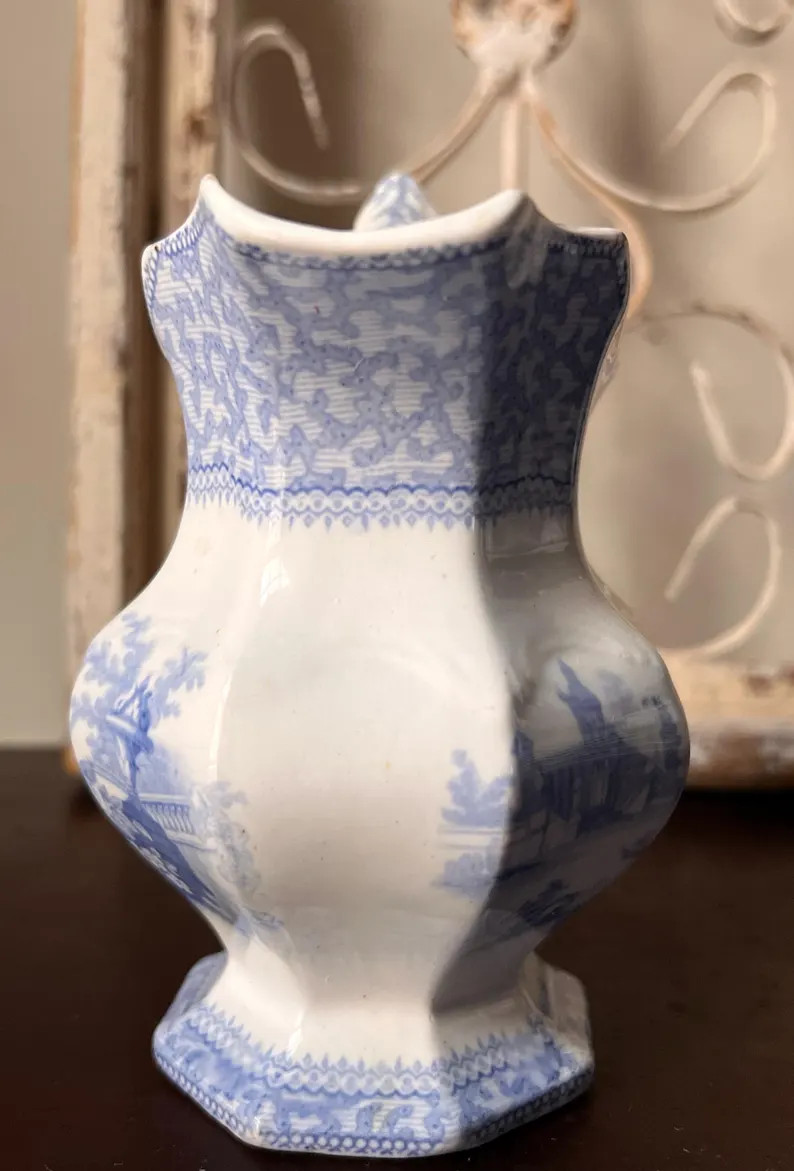 Antique Blue and White Transferware Pitcher George Phillips Marino Pattern Blue and White Ironsto... | Etsy (US)