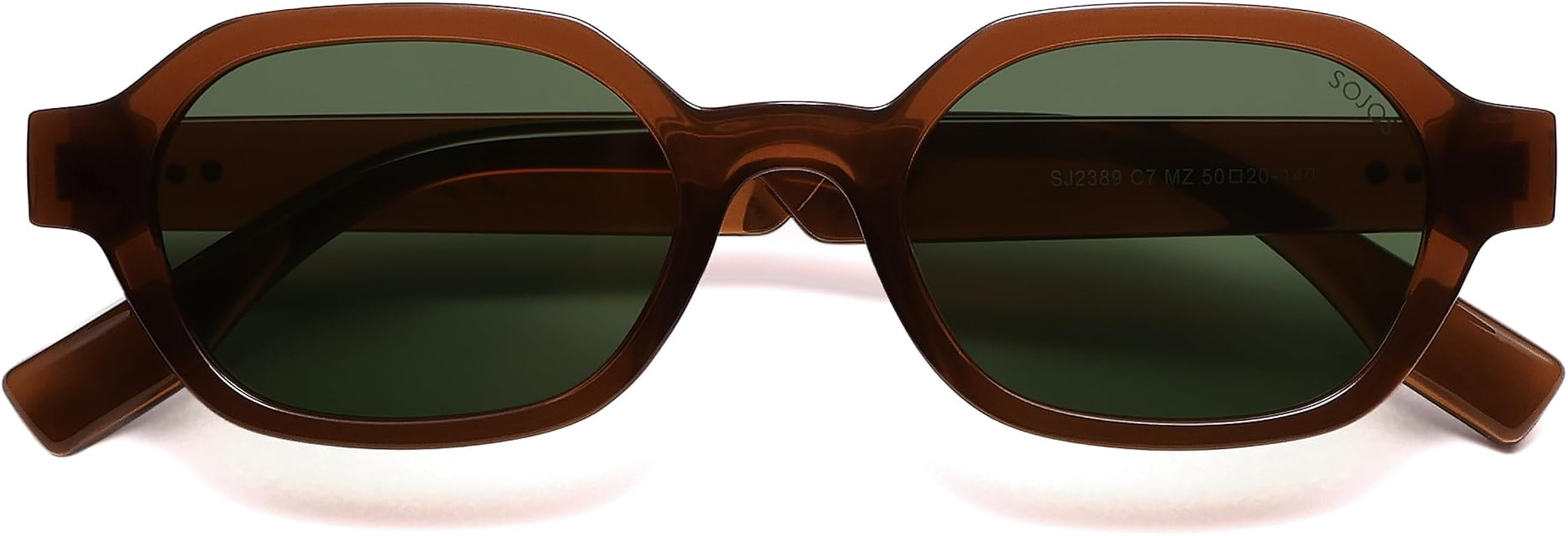 SOJOS Retro Polarized Hexagon Sunglasses for Women Men, UV400 Trendy Rectangle 70s 80s 90s Shades... | Amazon (US)