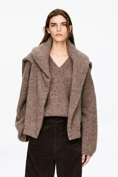 Alpaca-Wool Blend V-Neck Jumper – Taupe – Women – ARKET GB | Arket UK