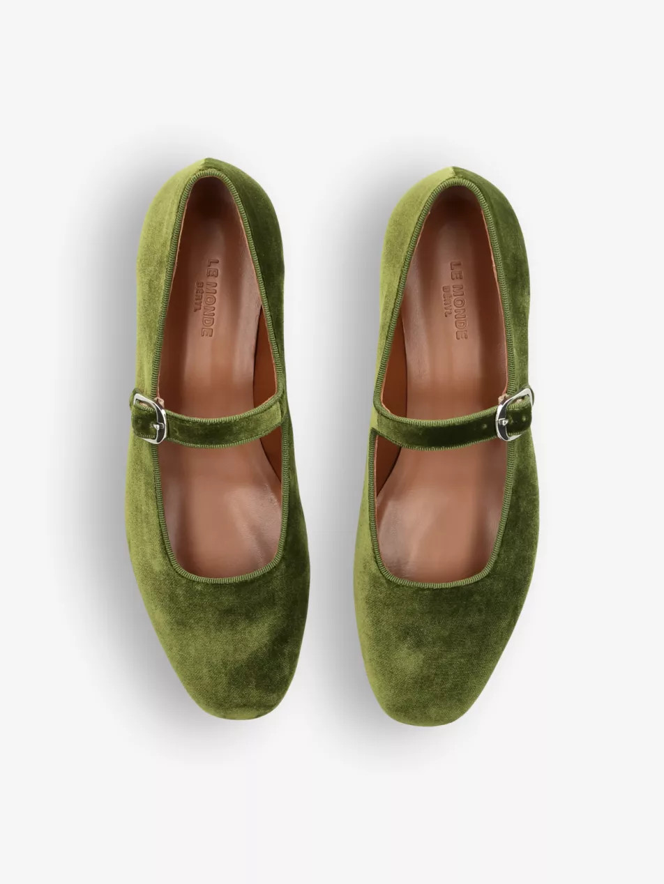 Round-toe velvet Mary Jane courts | Selfridges